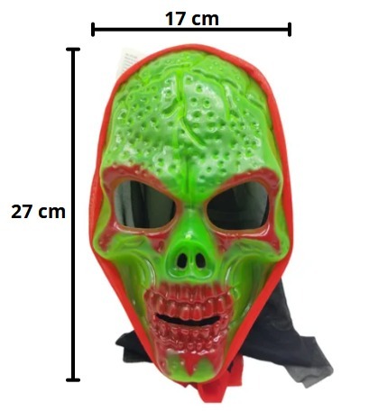 MASCARA PLASTICA CAVEIRA FLUO C/CAPUZ